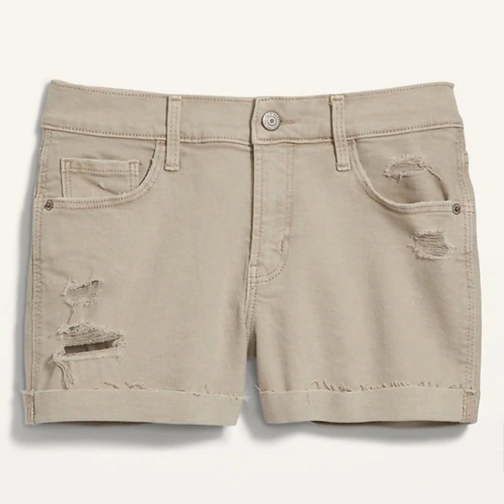Old Navy Distressed Tan Shorts EUC